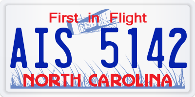 NC license plate AIS5142