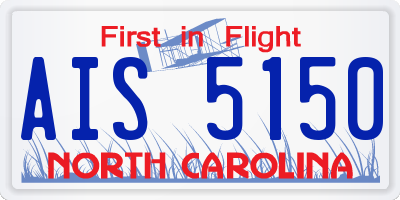 NC license plate AIS5150