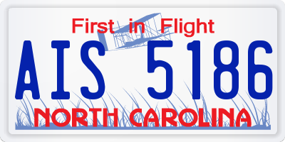 NC license plate AIS5186