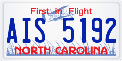 NC license plate AIS5192