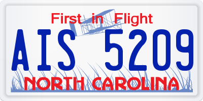 NC license plate AIS5209
