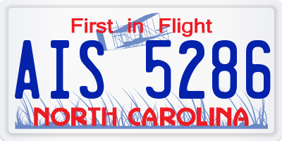 NC license plate AIS5286