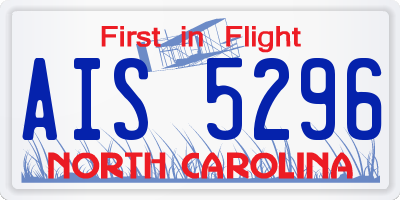NC license plate AIS5296