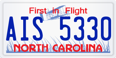 NC license plate AIS5330