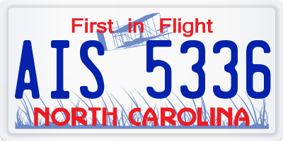 NC license plate AIS5336