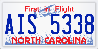 NC license plate AIS5338