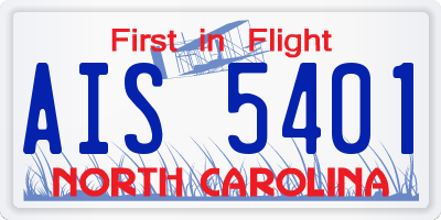 NC license plate AIS5401