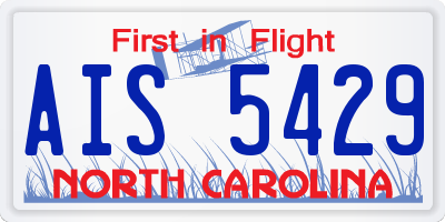 NC license plate AIS5429