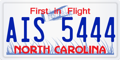 NC license plate AIS5444