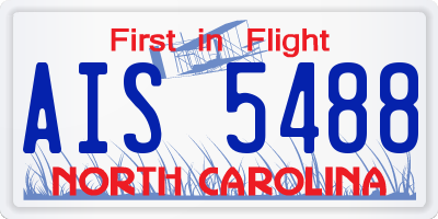 NC license plate AIS5488