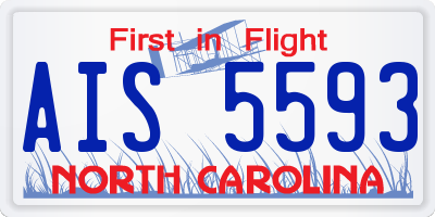 NC license plate AIS5593