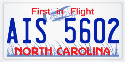 NC license plate AIS5602