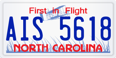 NC license plate AIS5618