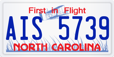NC license plate AIS5739