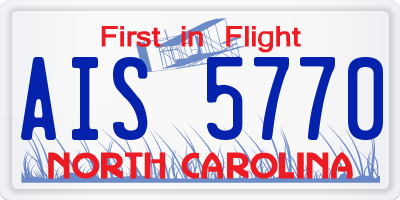 NC license plate AIS5770