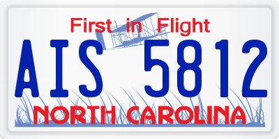 NC license plate AIS5812