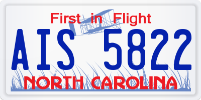 NC license plate AIS5822