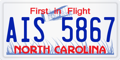 NC license plate AIS5867