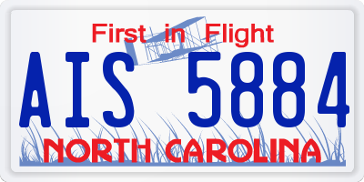 NC license plate AIS5884