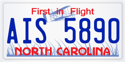 NC license plate AIS5890