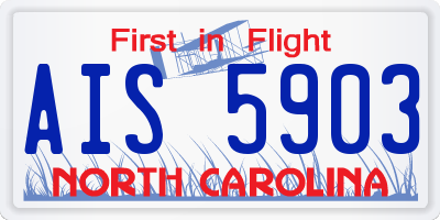 NC license plate AIS5903