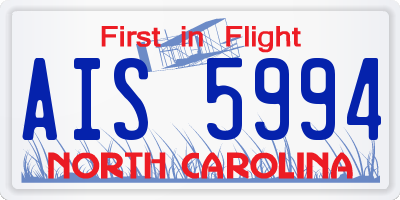 NC license plate AIS5994