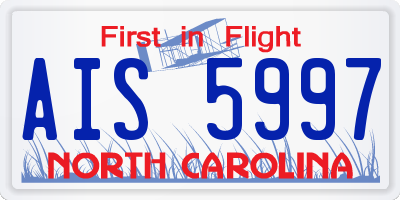 NC license plate AIS5997