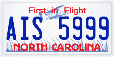 NC license plate AIS5999