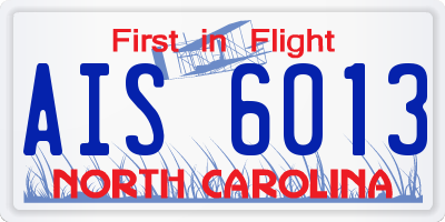 NC license plate AIS6013