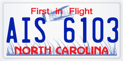 NC license plate AIS6103