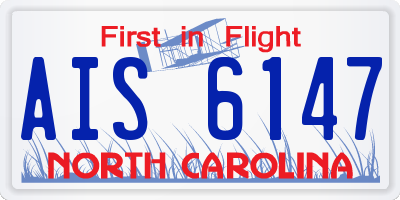 NC license plate AIS6147