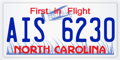 NC license plate AIS6230