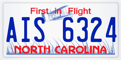NC license plate AIS6324