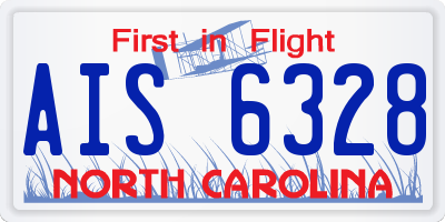NC license plate AIS6328