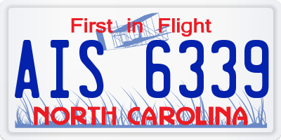 NC license plate AIS6339