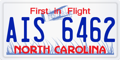NC license plate AIS6462