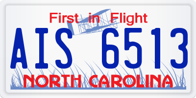 NC license plate AIS6513