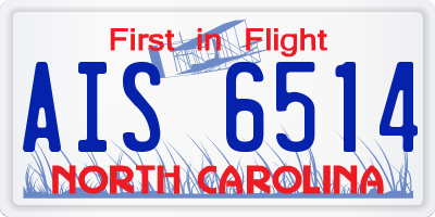 NC license plate AIS6514