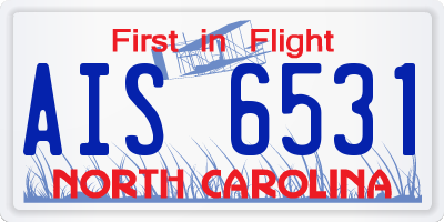 NC license plate AIS6531