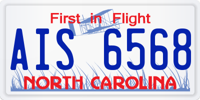 NC license plate AIS6568