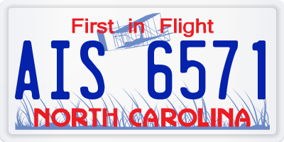 NC license plate AIS6571