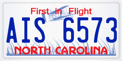 NC license plate AIS6573