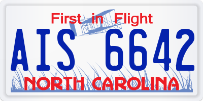NC license plate AIS6642
