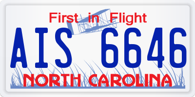 NC license plate AIS6646