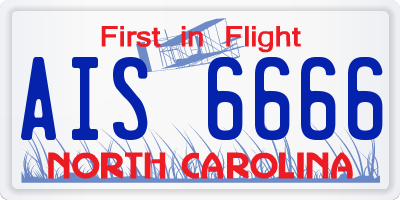 NC license plate AIS6666