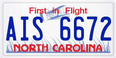 NC license plate AIS6672