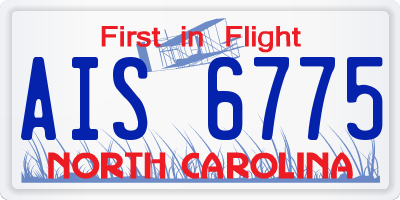 NC license plate AIS6775