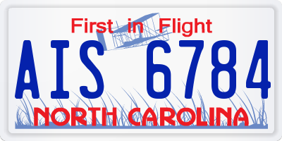 NC license plate AIS6784