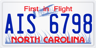 NC license plate AIS6798