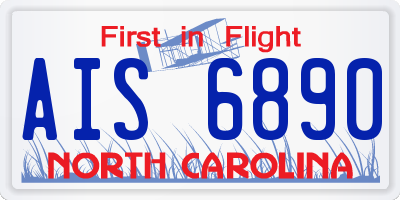 NC license plate AIS6890